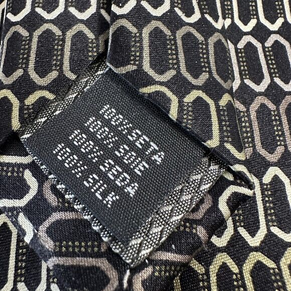 Giorgio Brutini Collezione Tie Black/Grey/Cream Handmade Silk Geometric preppy - Picture 4 of 12